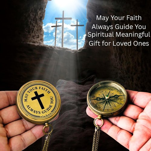 God's Faith Compass - Engraved Christian Compass Gift for Men & Women | Perfect for Baptism & Confirmation
