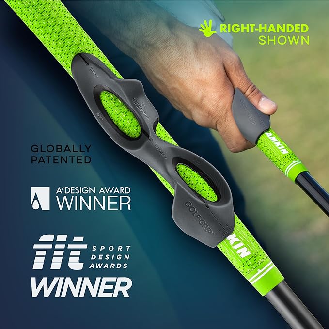 GOLF-GRIP™ Golf Grip Trainer for Left & Right-Handed Golfers – Snap-On Golf Training Aid for Proper Hand Position & Swing Technique – Hit Straighter, Longer Shots & Fix Slices or Hooks
