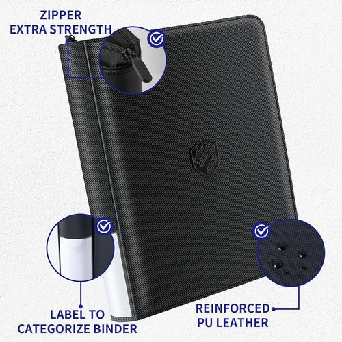 **Card Sleeves & Toploader Binder Combo by [Brand Name] - Waterproof PU Leather | Holds 324 Toploaders + 120 Protectors**