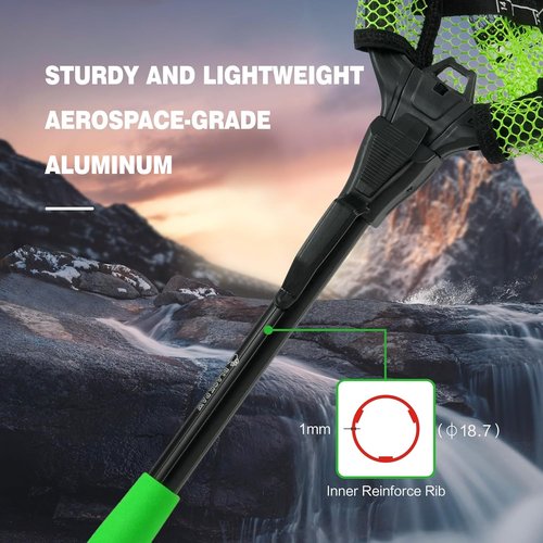 Black Paw Floating Fishing Net - Foldable Telescopic Design with Built-In Length Scale | Rubber Coated for Kayak & Trout Fishing