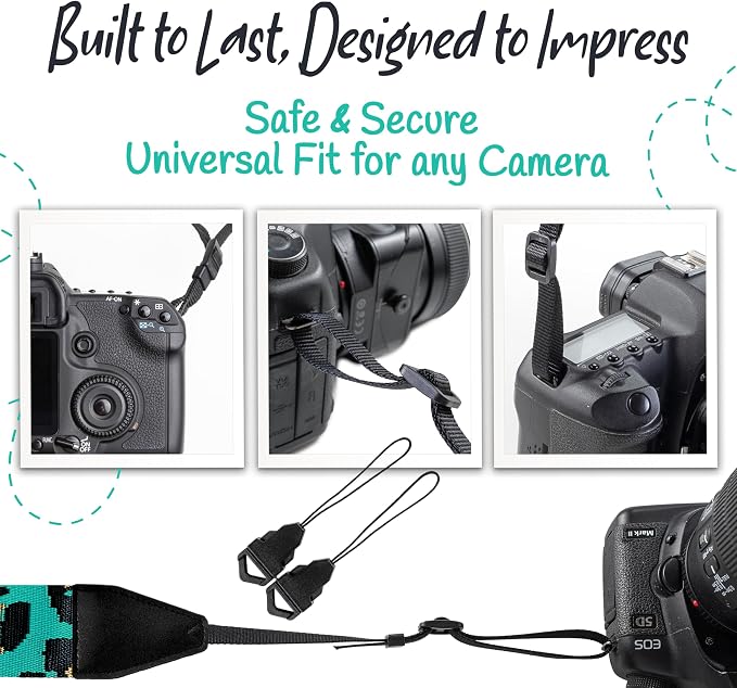 Art Tribute Camera Strap For Photographers Padded Universal Fit Neck Shoulder &