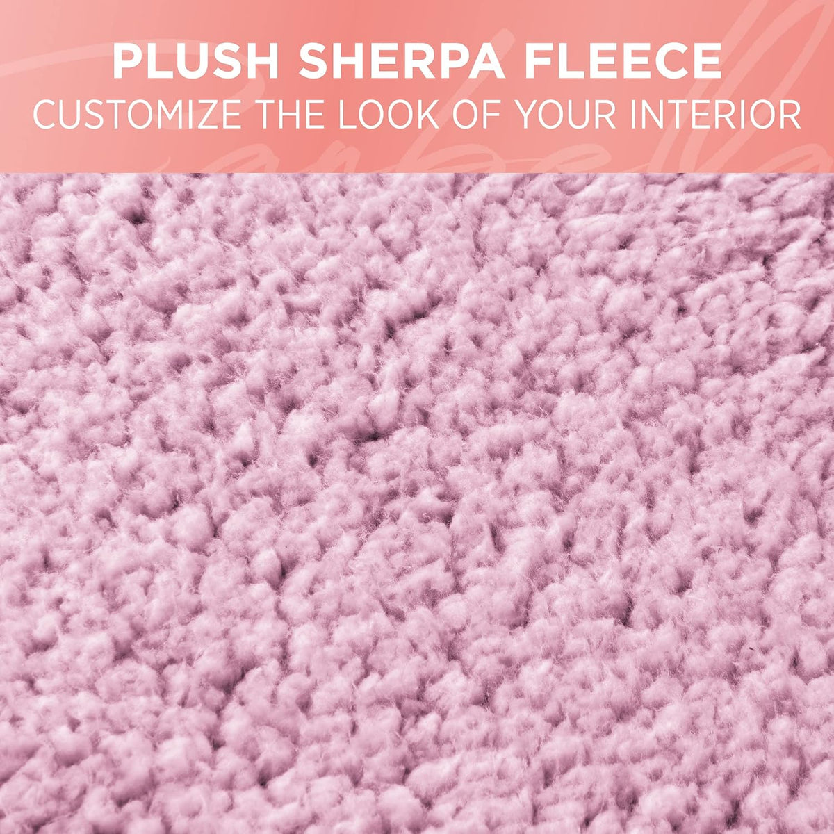 Carbella Plush Sherpa Fleece, 2 Pack Pink Seat Cover for Cars with Soft Cushioned Touch, Cute Automotive Interior Protector for Trucks Van SUV