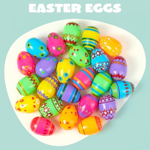 JOYIN Colorful Fillable Plastic Eggs - 3.15 Inch Bulk Set for Easter Hunt & Party Favors | 30 Pcs