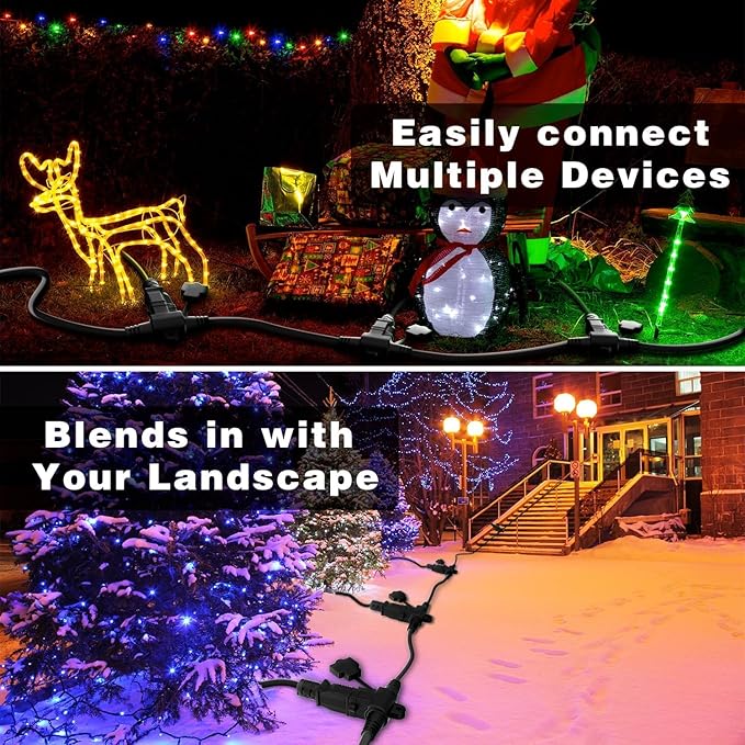 K KASONIC - Outdoor Extension Cord 75 FT, Evenly Spaced 6 Outlets Plugs, 16/3 SJTW Weatherproof Multiple Outlets Wire for Landscaping Light, Holiday Decoration and Christmas, ETL Listed, Black