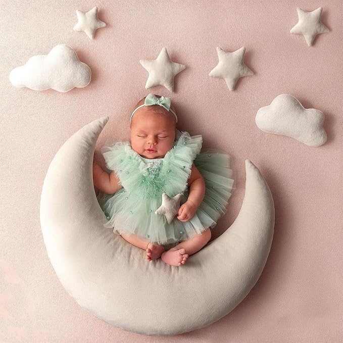 IGMaryBox Baby Moon Star Pillow Newborn Posing Pillow Newborn Photography