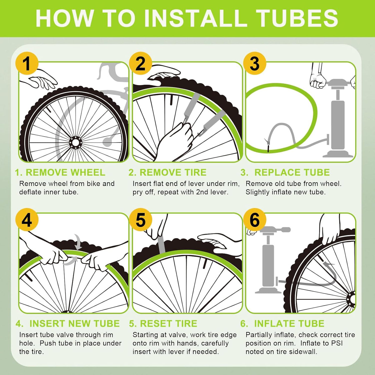 Reliable Bicycle Tube by [Brand Name] - 12" to 29" Sizes with 32mm AV Schrader Valve & Tire Levers