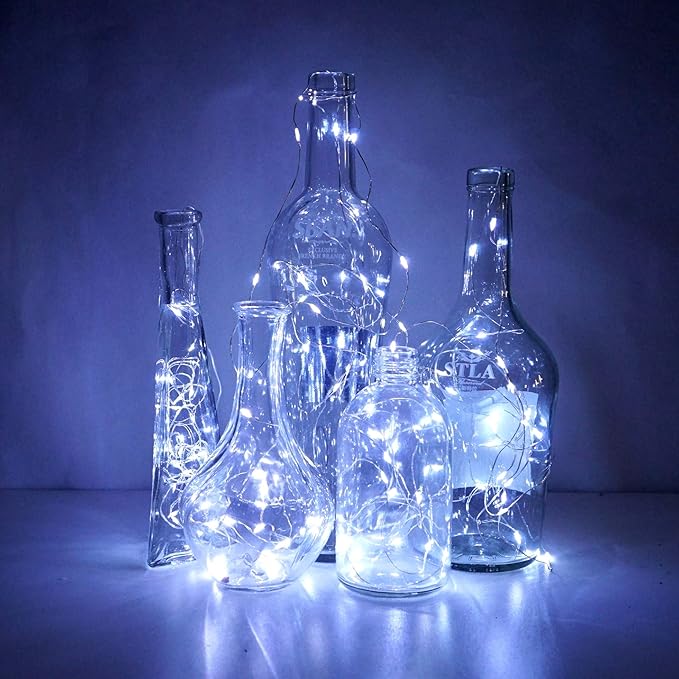 15 Pack 30 LED Micro Starry String Lights Battery Operated(Included),Fairy Waterproof Silver Wire Lights,for DIY Party Garden Wedding Table Indoor&Outdoor Decorations