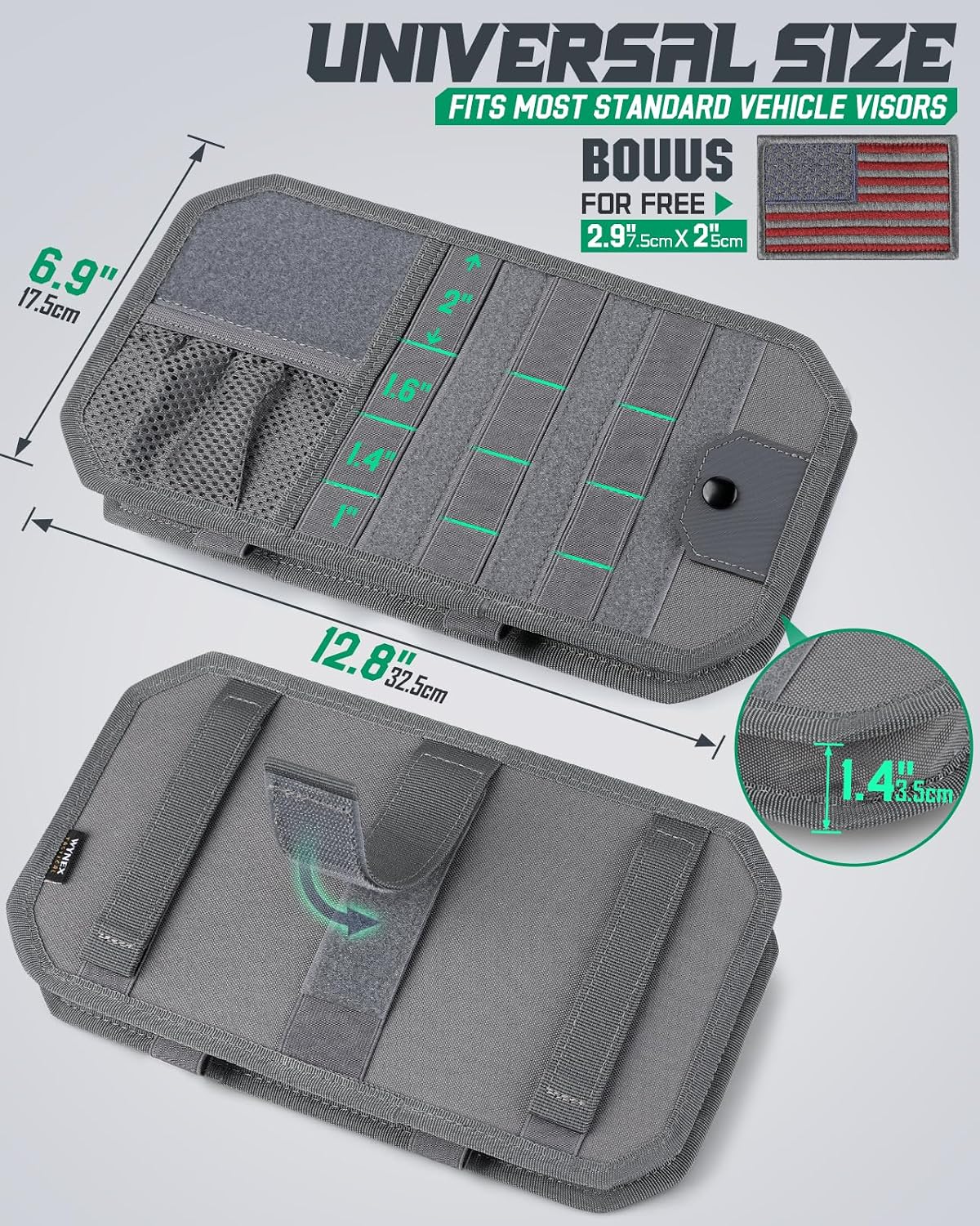 LIVANS Tactical Car Sun Visor Organizer, Fit Cars Trucks SUV Jeeps Patrols