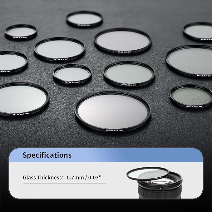 JJC 58mm Ultra-Low Reflectivity UV Filter Lens Protection