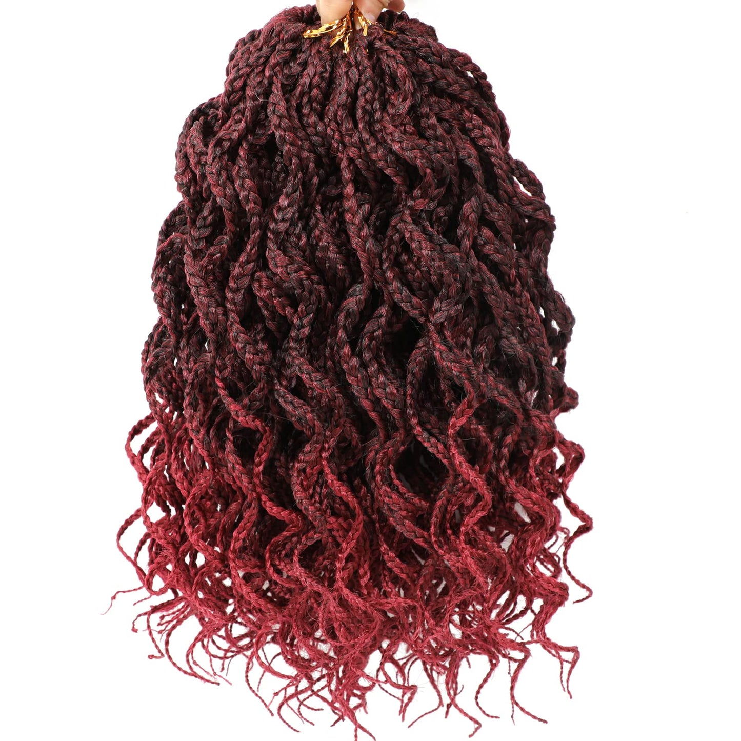 Goddess Box Braids Crochet Braids Hair With Full Curly Braids Synthetic Premium Fiber Braiding Hair 14 Inch 5Packs/Lot Tbug#