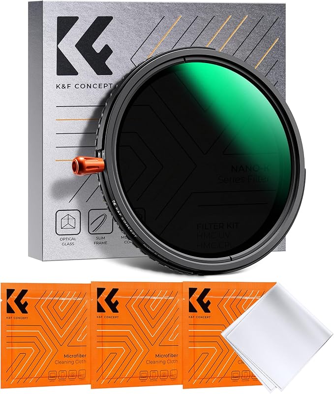 K&F CONCEPT 49mm Black Diffusion Mist Effect 1/4 & Variable ND2-32 & Circular