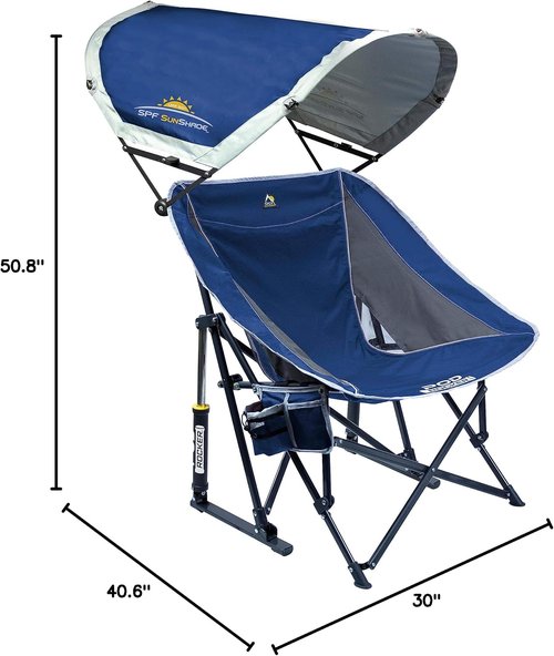 GCI Outdoor Pod Rocker - Comfortable Outdoor Rocking Chair with SunShade Canopy | Perfect for Relaxation