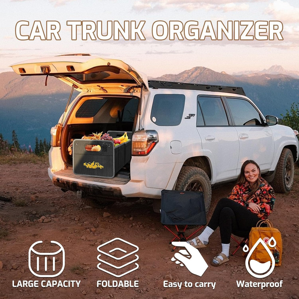 Car Trunk Organizer Collapsible Trunk SUV Storage Box for Subaru Outback