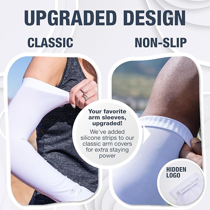 SportsTrail Cooling Arm Sleeves for Men & Women – Breathable, UV Sun Protection, Sports Arm Sleeves for Women, Men & Youth