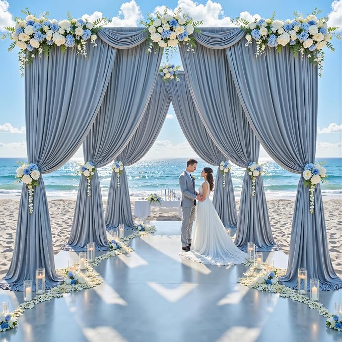 10ft x 15ft Dusty Blue Backdrop Curtains