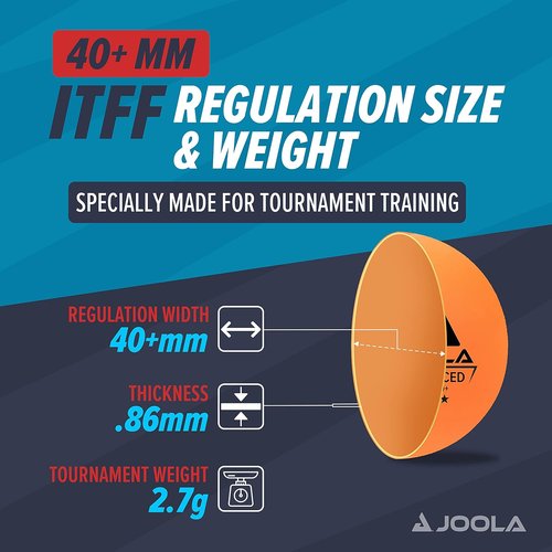 JOOLA Training 3 Star Table Tennis Balls - 40+mm Regulation Ping Pong Balls | 12, 60, or 120 Pack for Competition & Fun