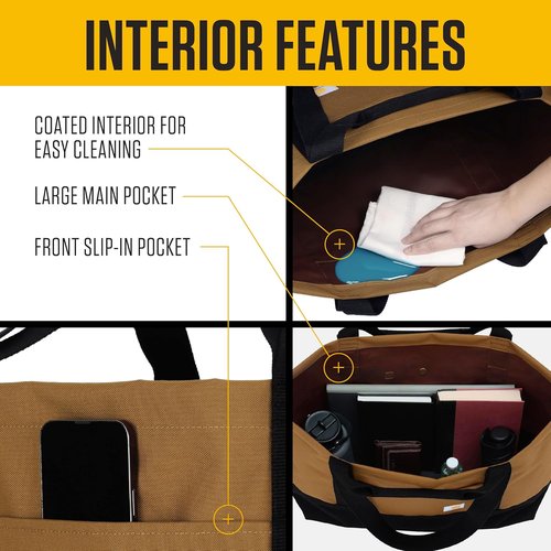 Carhartt Classic Tote Bag - Durable Water-Repellent Design with Hand and Shoulder Straps
