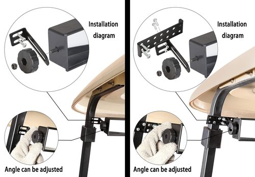 10L0L Universal Golf Cart 5 Panel Mirror for EZGO, Club Car, Wide Angle Rear View Blind Spot Wink Mirror, Compatible with Car SUV Van Truck, etc