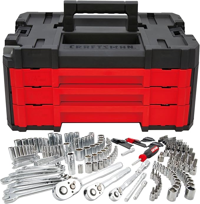 CRAFTSMAN Socket Set, 262-Piece Mechanic Tool Set, 1/4", 3/8", 1/2" Drive, SAE / Metric, (CMMT45307)