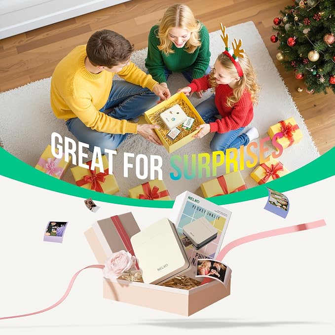Nelko PP01 Instant Smartphone Photo Printer, Portable Mini Color Wireless