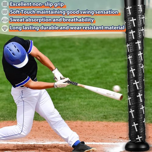Baseball Bat Grip Tape - 1.5mm Precut, Full Adhesive, Non-Slip Softball & Cricket Bat Wrap