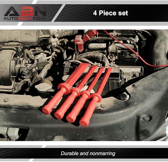 ABN Plastic Chisel 4-Piece Set of 3/4in, 7/8in, 1in, 1-1/2in – Scraper Remover Tool Kit for Adhesive, Caulk, & More