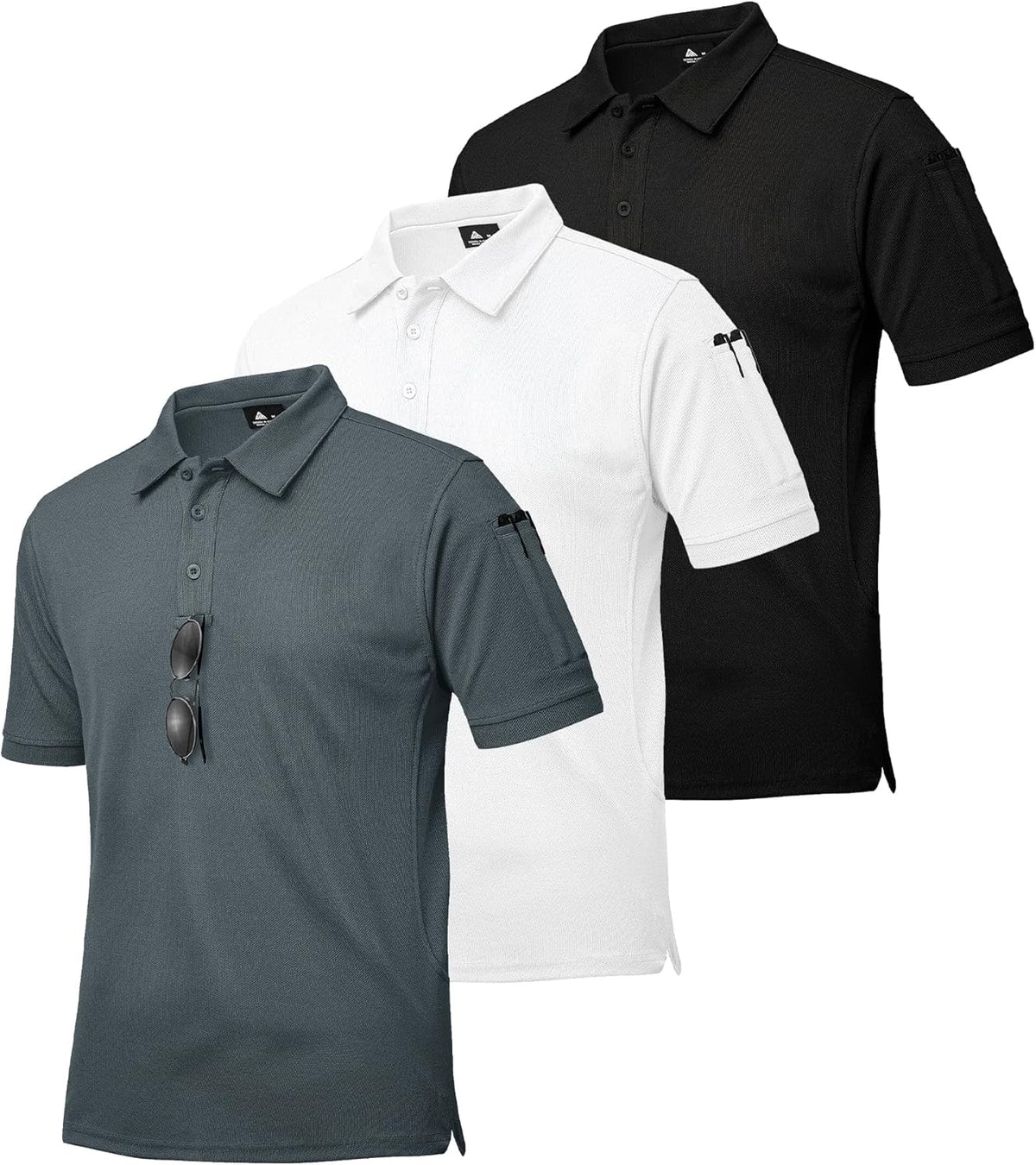 ZITY Men's Polo Shirts - 3 Pack Short Sleeve Golf Shirts with Moisture-Wicking Fabric