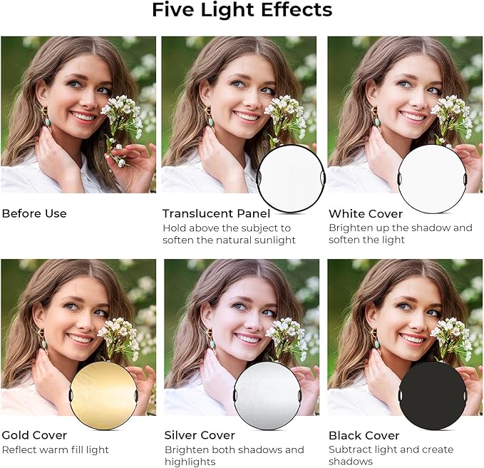 K&F CONCEPT 43''/110cm 5-in-1 Light Reflector