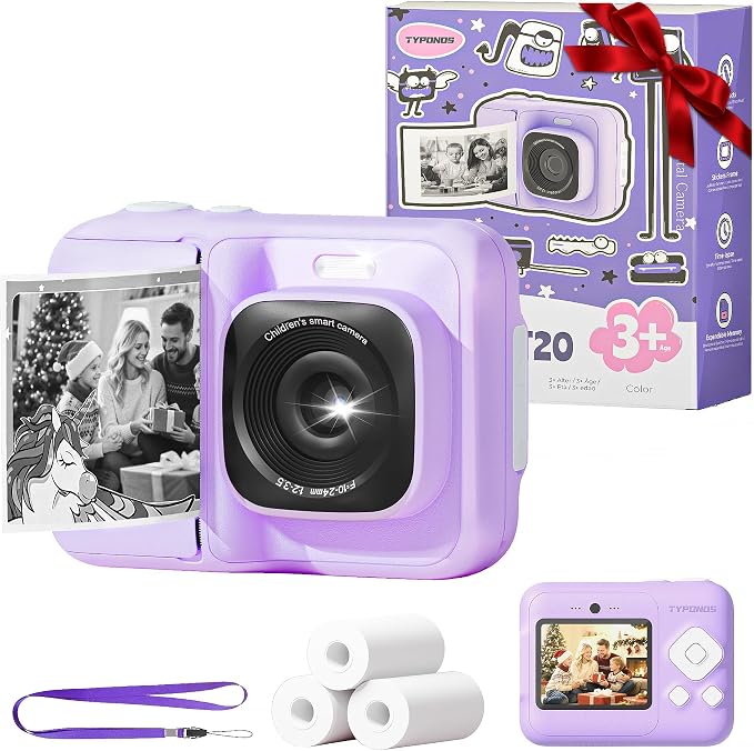 Instant Print Camera for Kids, Christmas Birthday Gifts for Girls Boys Age 3-12