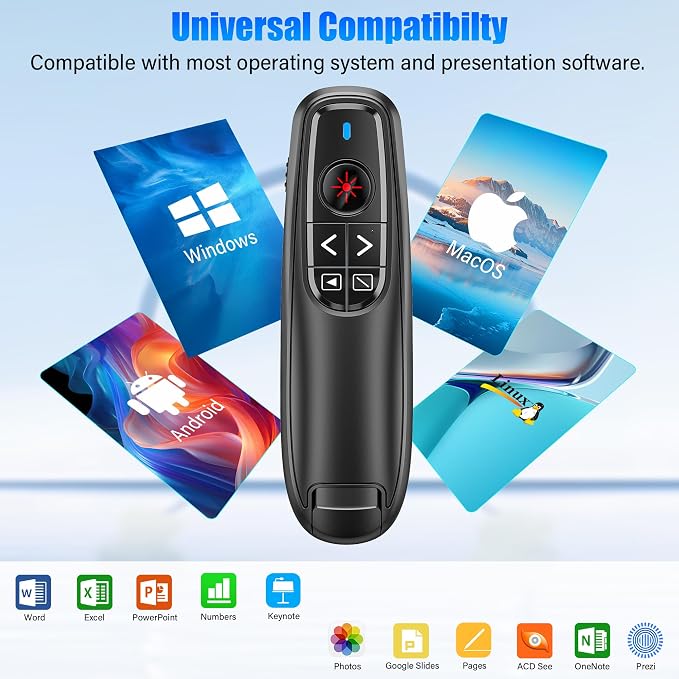 Presentation Clicker Wireless Presenter Remote Clicker, USB C PowerPoint Clicker