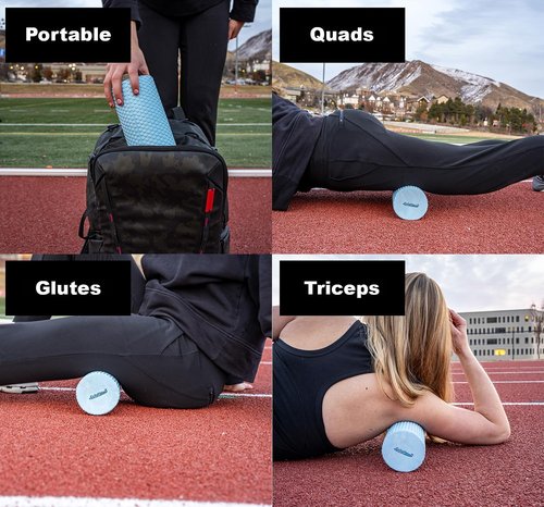 GolgiStim Foam Massage Roller - 11.8 Inch Light Blue Trigger Point Tool for Deep Tissue Recovery