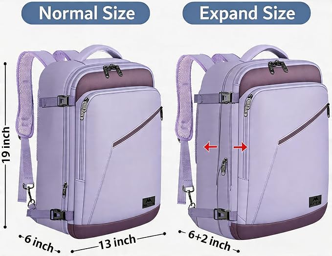 MATEIN Purple Travel Backpack, Large Capacity Carry on Backpack