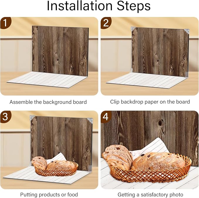 Photo Backdrop 10Pcs 20Patterns Small Product Photography Backdrops Kit Food
