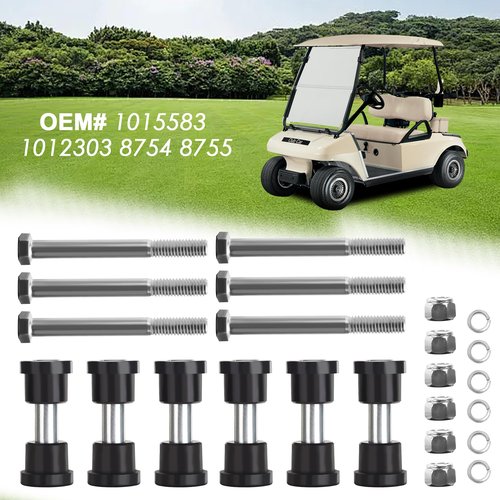 10L0L Golf Cart Front and Rear Leaf Spring Bushing and Sleeve & Screw Kit for Club Car DS 1992-up Golf Cart, OEM 1015583, 1012303, 8754, 8755