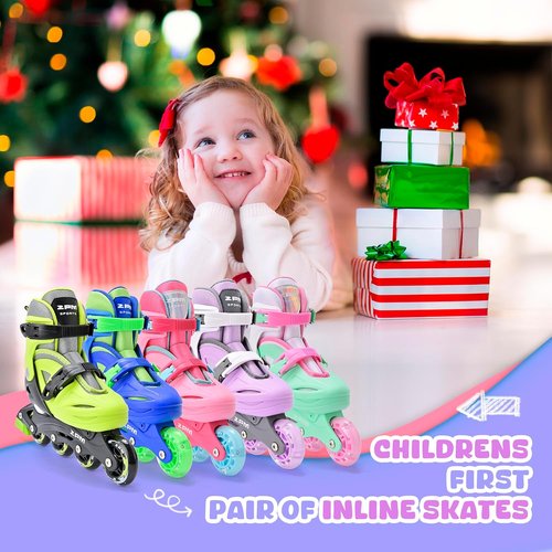 2PM SPORTS Inline Skates - Adjustable Light-Up Roller Skates for Kids Ages 4-12 | Perfect for Beginners
