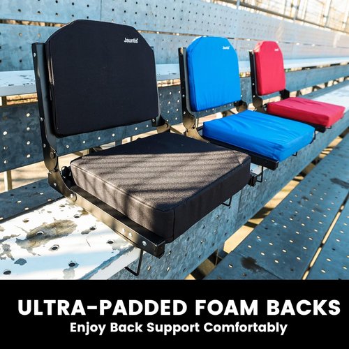 Jauntis Stadium Seating - Ultra Padded Bleacher Seats with Back Support & Shoulder Strap | Portable Comfort