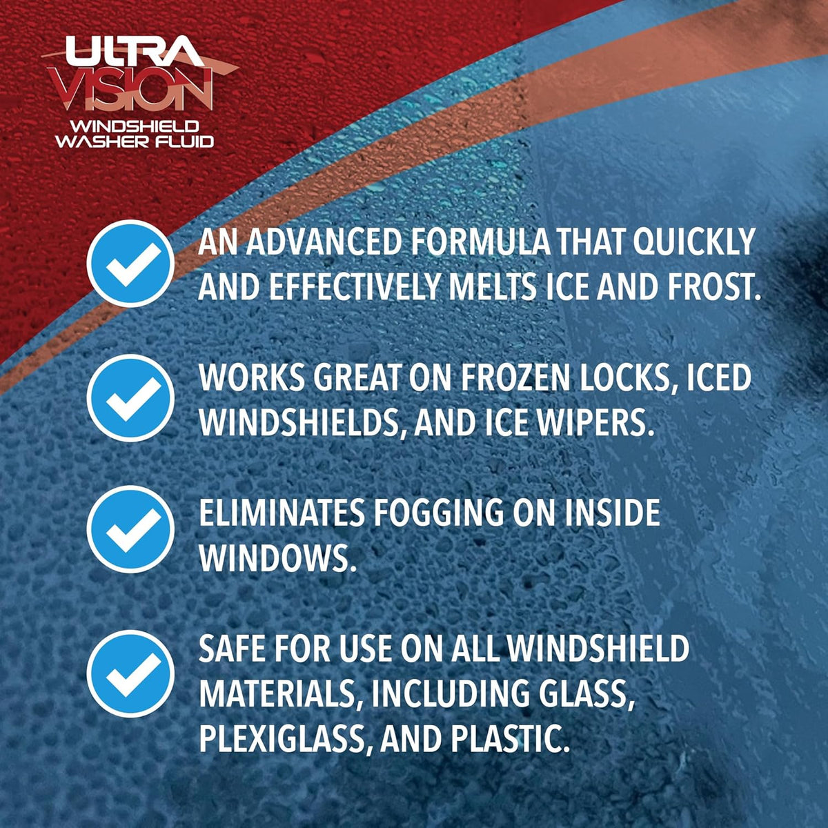 ULTRA 1PLUS De-Icer Windshield Washer Fluid - Advanced Formula for Winter Driving - Clear Vision in Weather Conditions -32F - 1 DeIcer Gallon