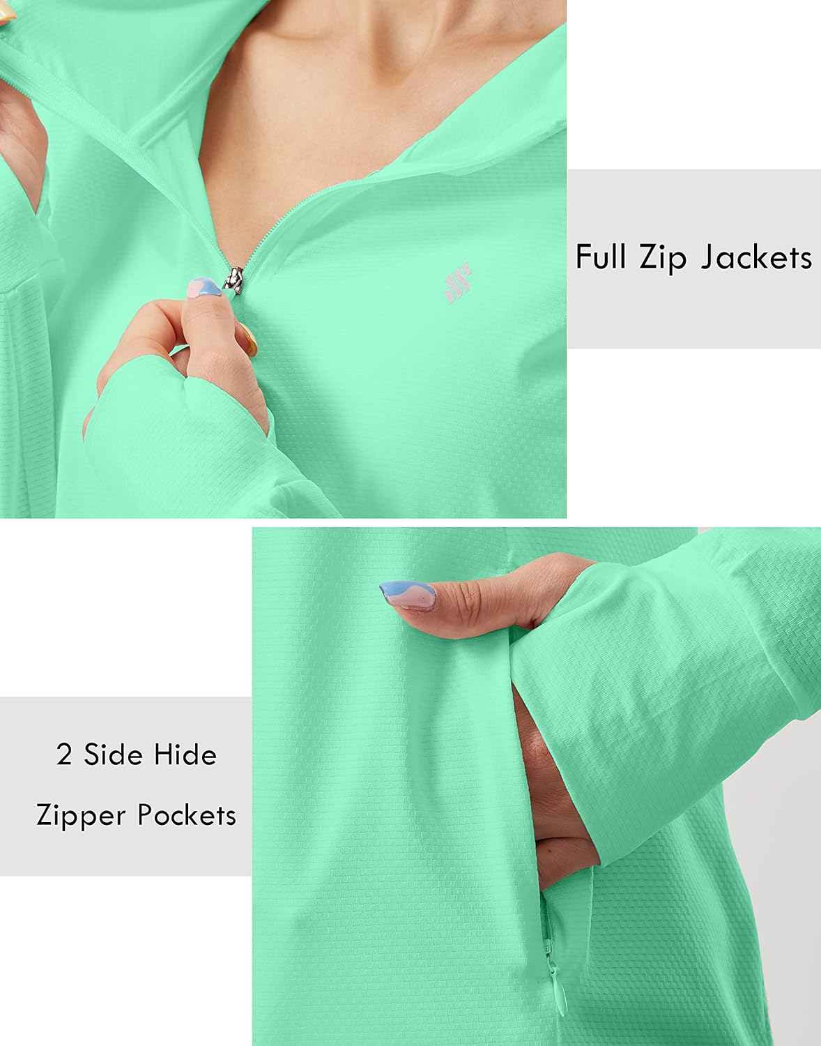Soothfeel Women's Sun Protection Hoodie Jacket - Lightweight UPF 50+ Long Sleeve with Pocket for Outdoor Activities