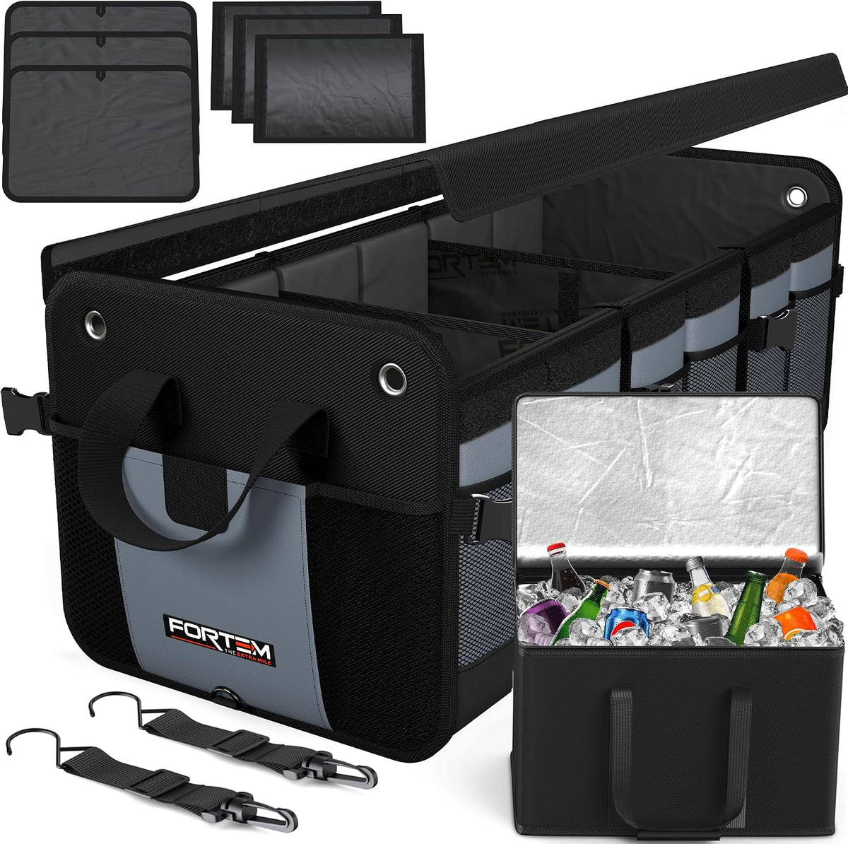 FORTEM Trunk Organizer - Collapsible Car Organizer & Storage Bag for SUVs