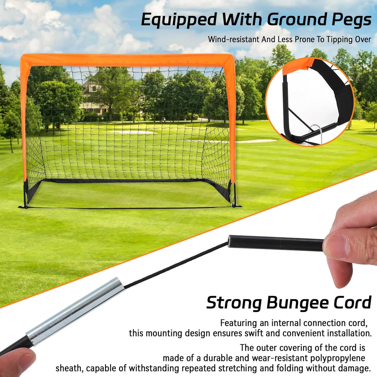 Skiennix 2-Pack Soccer Goals - Pop Up Folding Mini Goals for Indoor/Outdoor Practice | 4’ x 3’ with Carry Bag