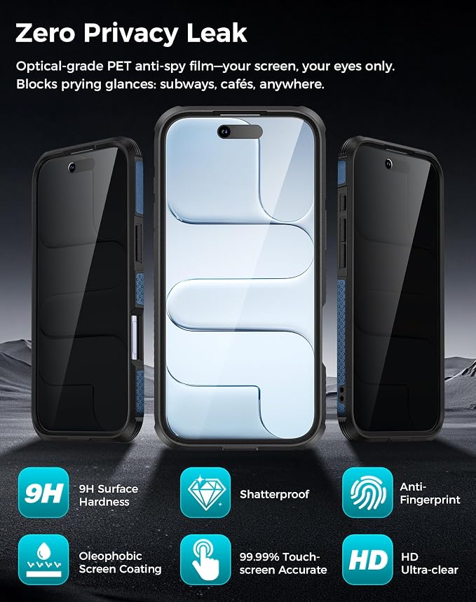 Goton for iPhone Air Case with Privacy Tempered Glass Screen Protector & Camera