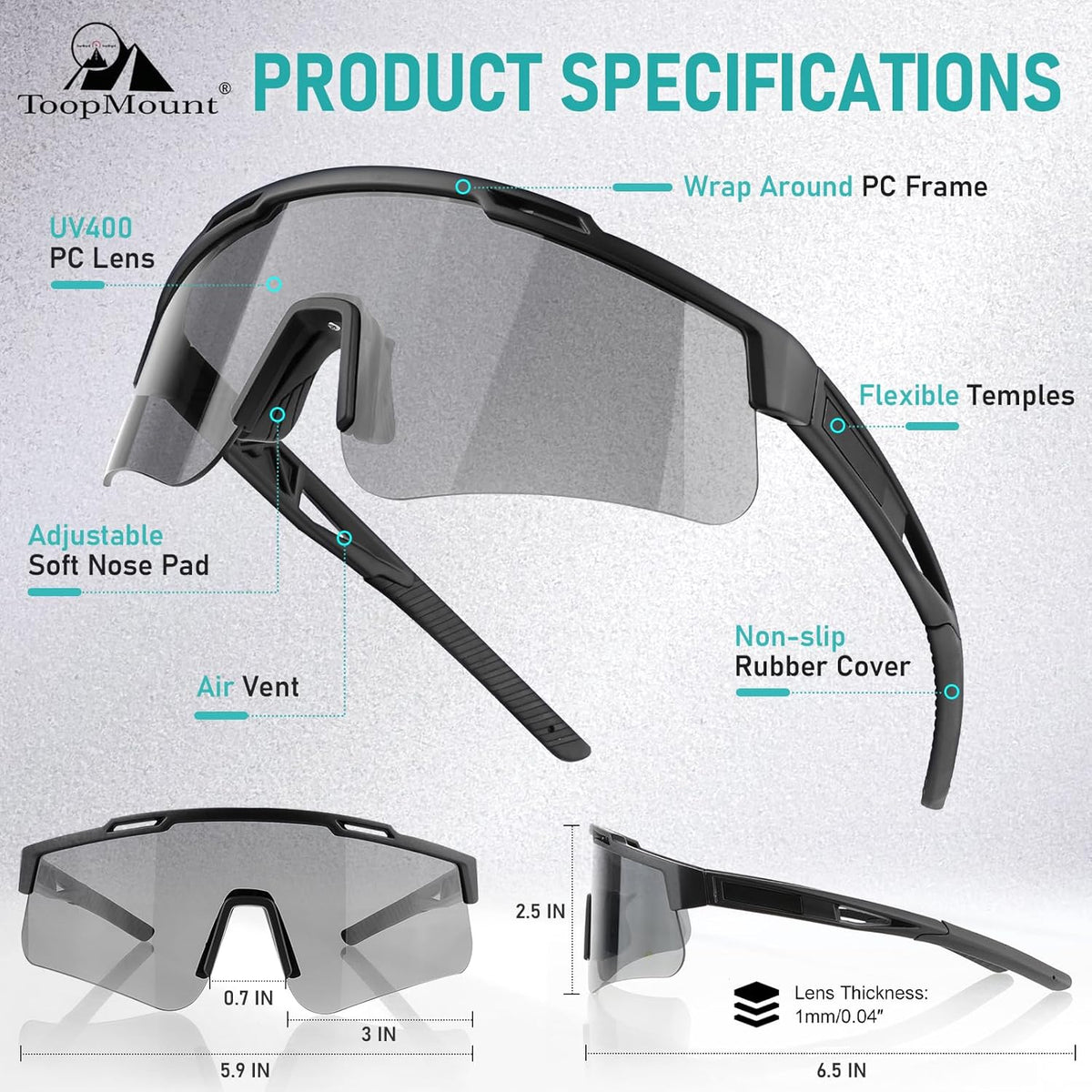 Skiennix Tactical Eyewear - Anti-Fog Sports Glasses with 3 Interchangeable Lenses & UV400 Protection
