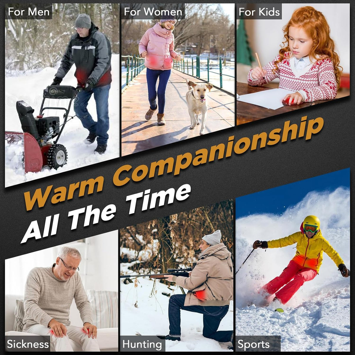 Skiennix Rechargeable Hand Warmers - Portable USB 2-in-1 Electric Warmers for Indoor/Outdoor Use | Perfect Gifts for All Ages