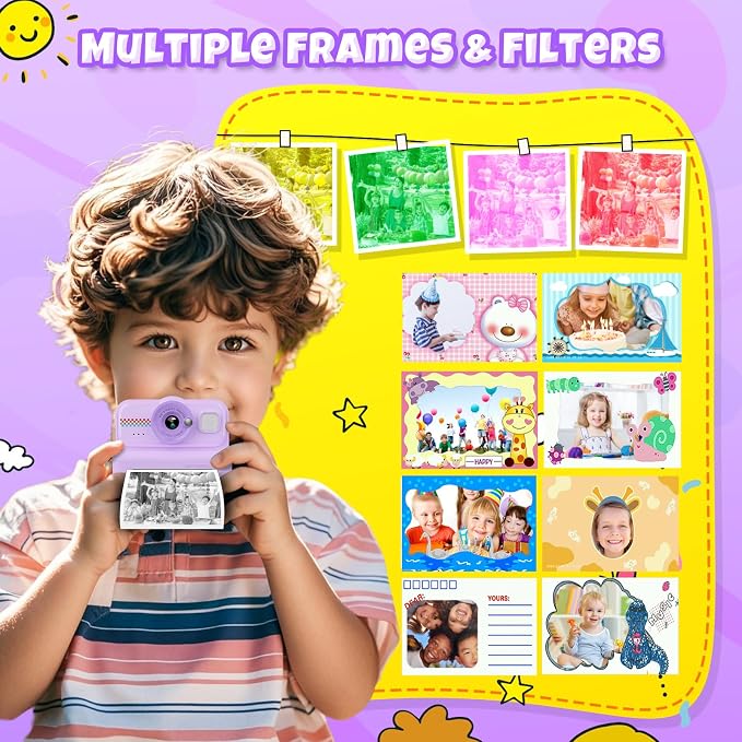 HiMont Kids Camera Instant Print, 1080P HD Instant Print Camera