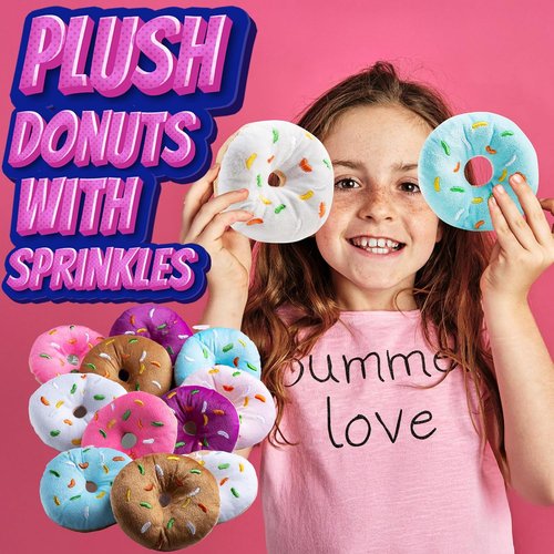 Bedwina Plush Donuts - Pack of 12 Stuffed Donut Toys | Perfect Party Favors & Stocking Stuffers