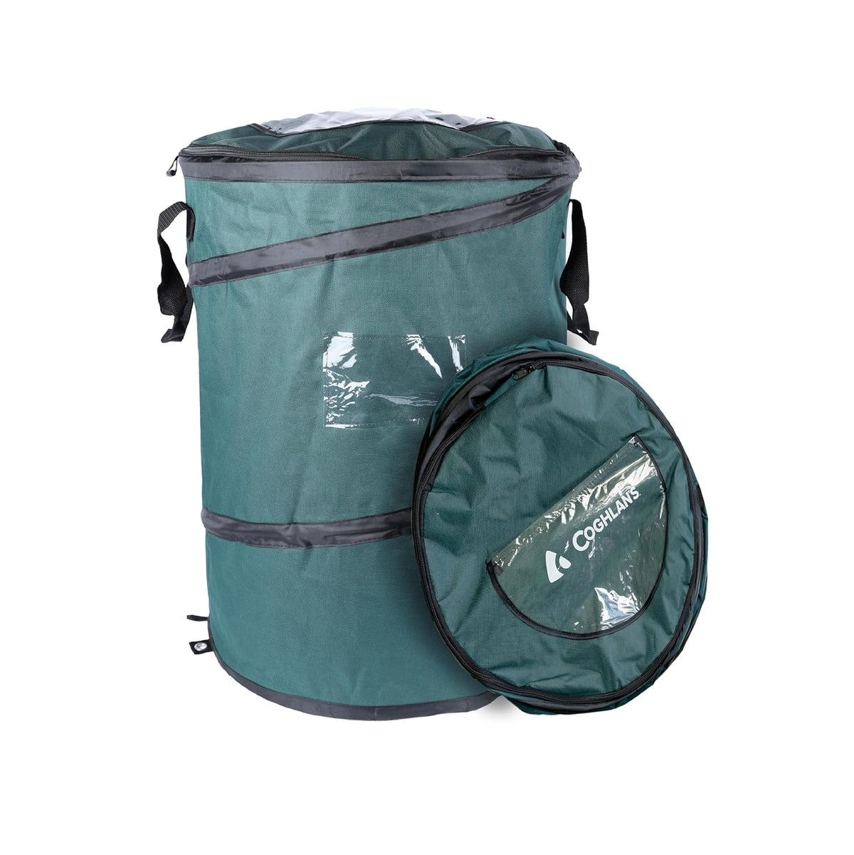 Coghlan's Deluxe Durable Pop-Up Trash Can – Collapsible Garbage Bin with Zippered Lid, Bag Clips, and Anchoring Points for Camping, Home, and Outdoor Use – 29.5 Gallon