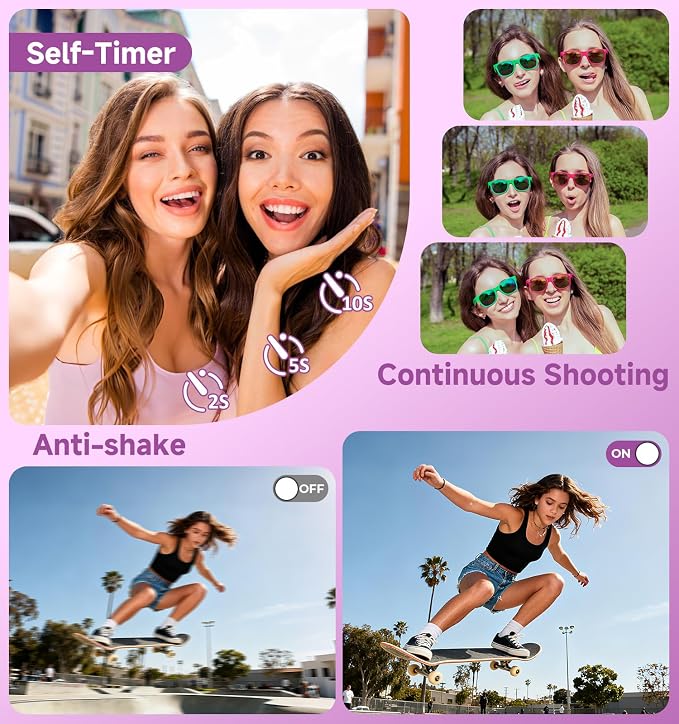 Digital Camera, 2026 Upgraded 56MP Dual-Screens Selfie Digital Camera, Small