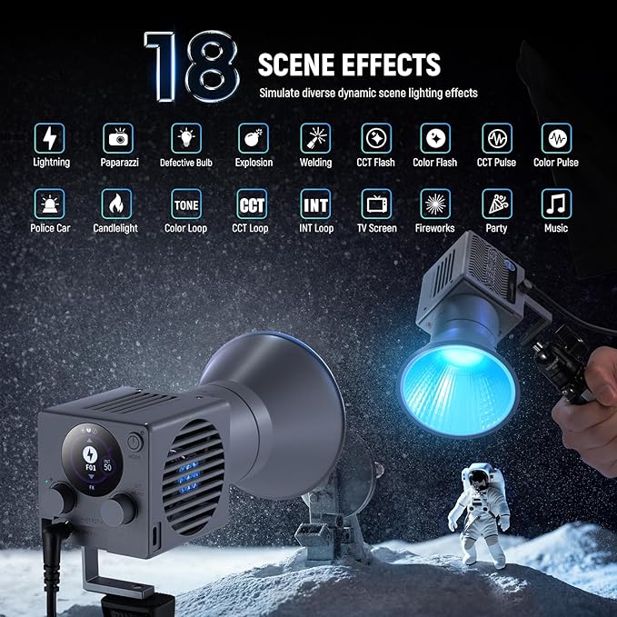 NEEWER 60W Portable RGB LED Video Light Handheld Fill Light, APP/2.4G/Panel