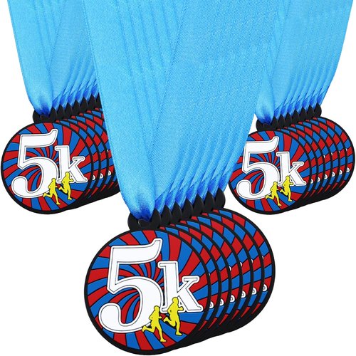 AmazingSpark 60 Pcs 5K Race Award Medals - 2 Inch Rubber Medals for Team Participation & Competitions