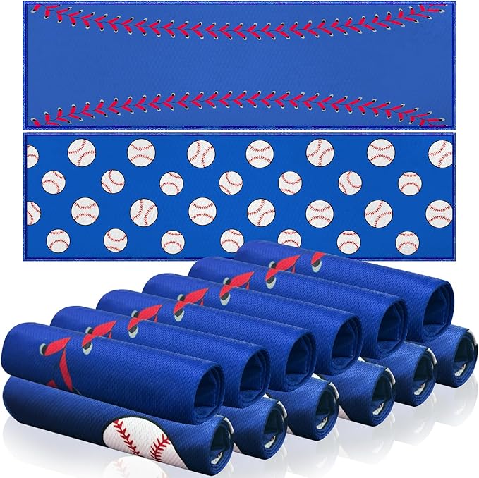 OPSO Softball Cooling Towel Set, 40 x 12 inches, 12 Pack, Microfiber Sports Towels for Baseball, Soccer, Golf LCE Towel Microfiber Sports Towels for Player (Softball)